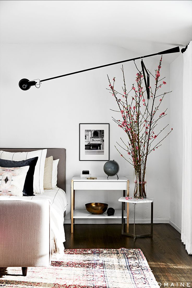 Masculine meets feminine bedroom